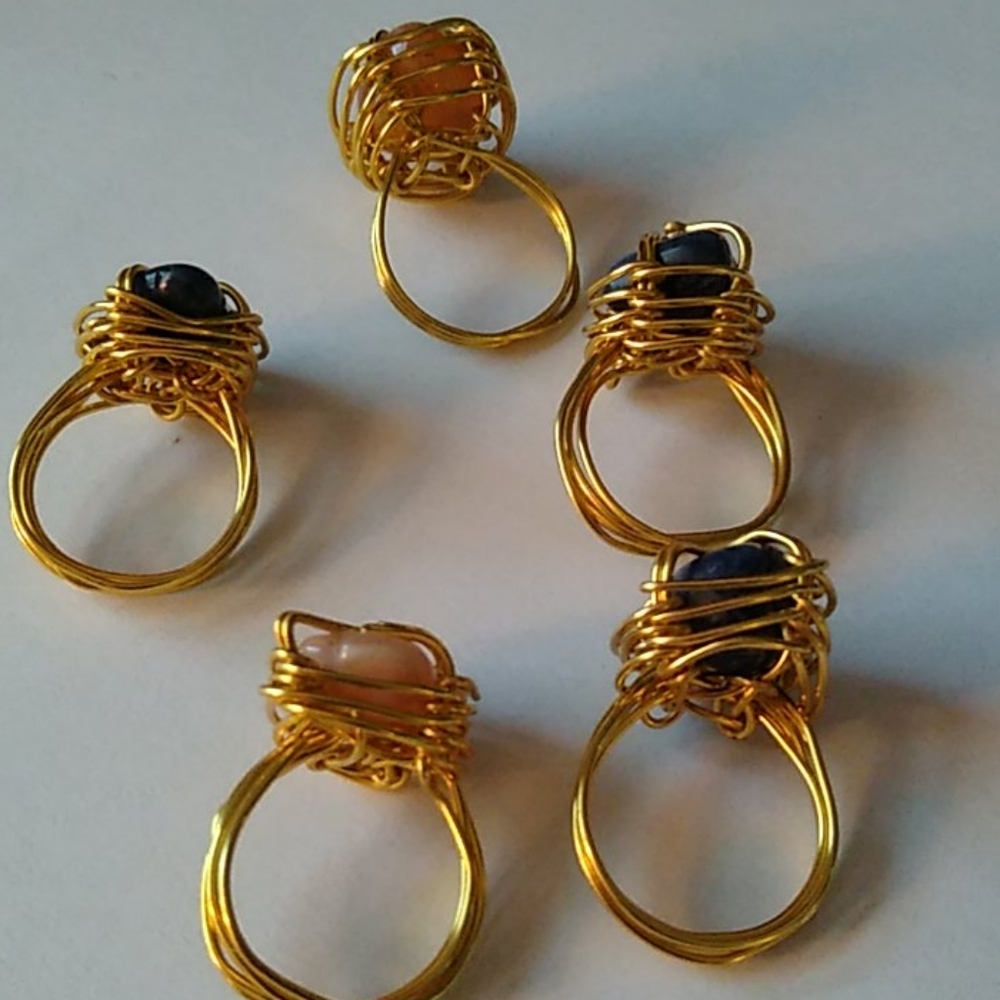 Handmade Gymstone Rings - Picture 2 of 2